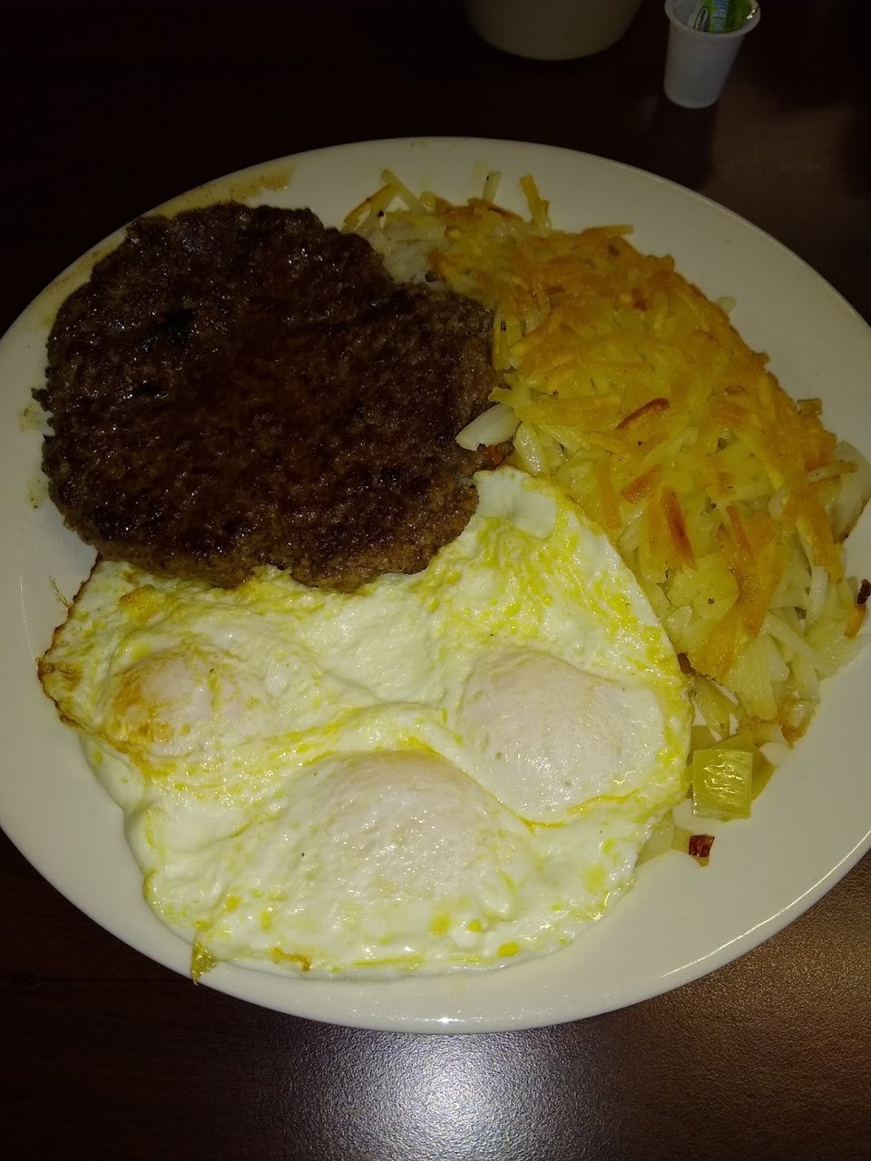 Beef Patty and Eggs
